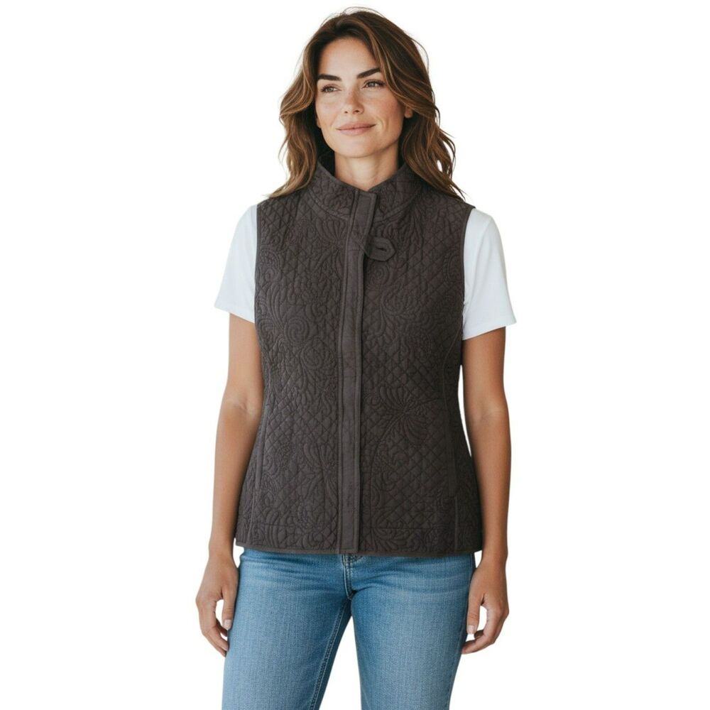 Kiko Vest Women's Size S Brown 100% Silk Brand New Vintage Y2K # 110